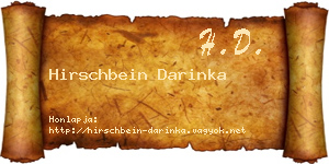 Hirschbein Darinka névjegykártya